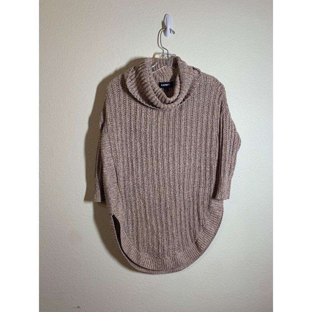 Express Oversized Knit Turtleneck Sweater Women's Size XS Business Casual I10 - Picture 1 of 5